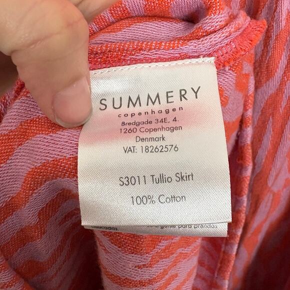 Summer Copenhagen Tullio Printed Smocked Ruffle Detail Cotton Maxi Skirt Small - Picture 4 of 6